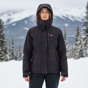 Outdoor Research Igneo Jacket Women's Medium Black Space Dye Full Zip Hooded